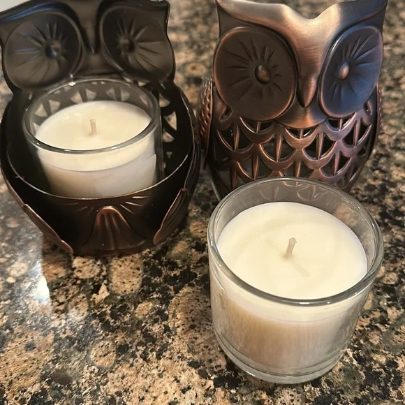 Bath & Body Works Owl Candle Holders New - Picture 3 of 6